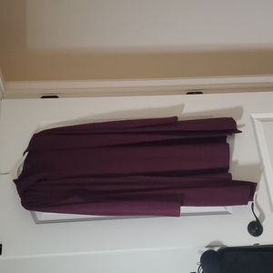 Maroon Long Hooded Cardigan Slit bottom